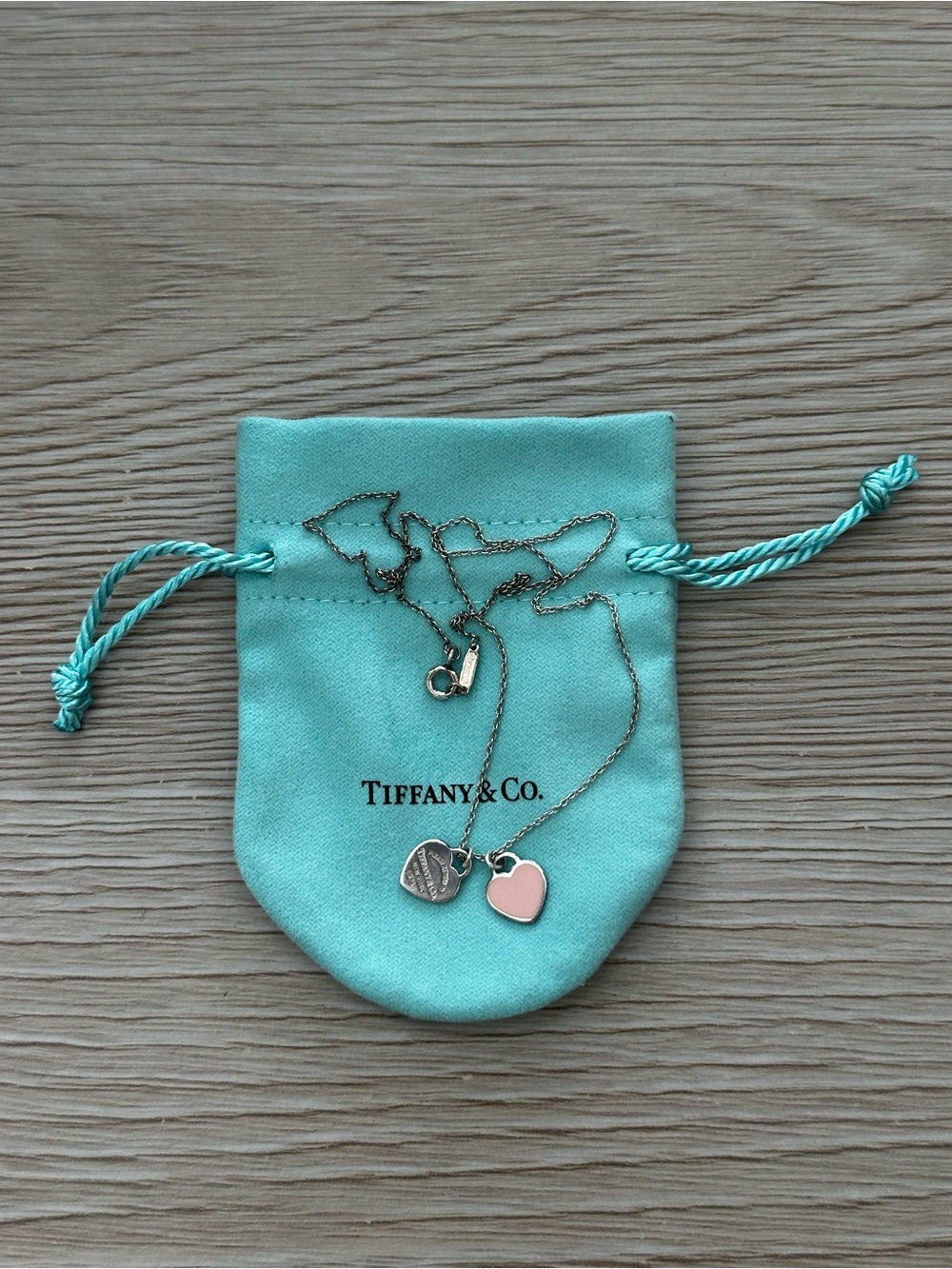 Tiffany & Co. Sterling Silver Necklace with Pink Enamel Heart Charm - Picture 5 of 9